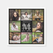 Serviette En Papier Moderne Personnalisé 8 Photo Collage Graduation (Devant)