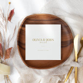 Serviette En Papier Moderne Personnalisé Avec Nom Mariage Réception