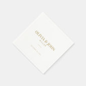 Serviette En Papier Moderne Personnalisé Avec Nom Mariage Réception (Coin)