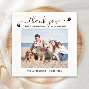 Serviette En Papier Moderne Personnaliser Merci photo Pet Chien Mariag