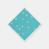 Serviette En Papier Moderne, Pois de Parties scintillant d'or Faux, Bl (Coin)