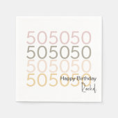 Serviette en papier moderne pour 50e anniversaire (Devant)