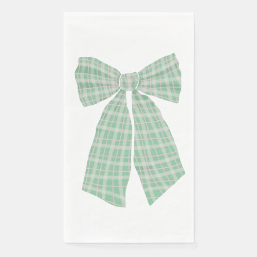 Serviette En Papier Moderne Pretty Green En vichy Romantique Coquette  (Devant)
