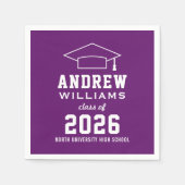Serviette En Papier Moderne Purple Custom 2025 Graduation Party (Devant)