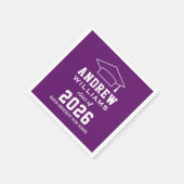 Serviette En Papier Moderne Purple Custom 2025 Graduation Party (Coin)