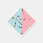 Serviette En Papier Moderne Retro Golf Golfer Motif bleu rose (Coin)