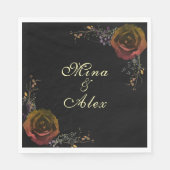 Serviette En Papier Moderne Rose d'automne foncé Goth Mariage (Devant)