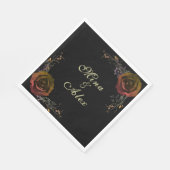 Serviette En Papier Moderne Rose d'automne foncé Goth Mariage (Coin)