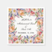 Serviette En Papier Moderne rose floral Nikah Invitation musulmane (Devant)