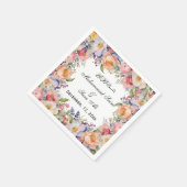 Serviette En Papier Moderne rose floral Nikah Invitation musulmane (Coin)