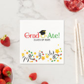 Serviette En Papier Moderne Rouge Vert Jaune (En situation)