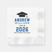 Serviette En Papier Moderne Royal Blue Custom 2025 Graduation Party (Devant)