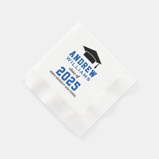 Serviette En Papier Moderne Royal Blue Custom 2025 Graduation Party (Coin)