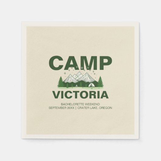 Serviette En Papier Moderne Rustic Camping Bachelorette Party (Devant)