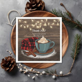 Serviette En Papier Moderne Rustique Hot Cocoa Baby shower cosy