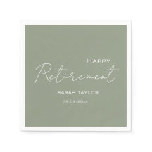 Moderne Sage Green Bonne Retraite Personnalisée