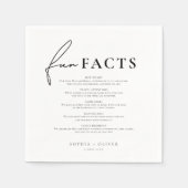 Serviette En Papier Moderne Script Fun Fun Faits Mariage (Devant)