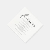 Serviette En Papier Moderne Script Fun Fun Faits Mariage (Coin)