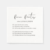 Serviette En Papier Moderne Script Fun Fun Faits Mariage (Devant)
