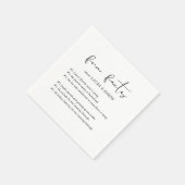 Serviette En Papier Moderne Script Fun Fun Faits Mariage (Coin)