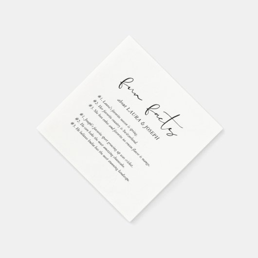 Serviette En Papier Moderne Script Fun Fun Faits Mariage (Coin)