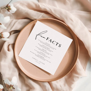 Serviette En Papier Moderne Script Fun Fun Faits Mariage