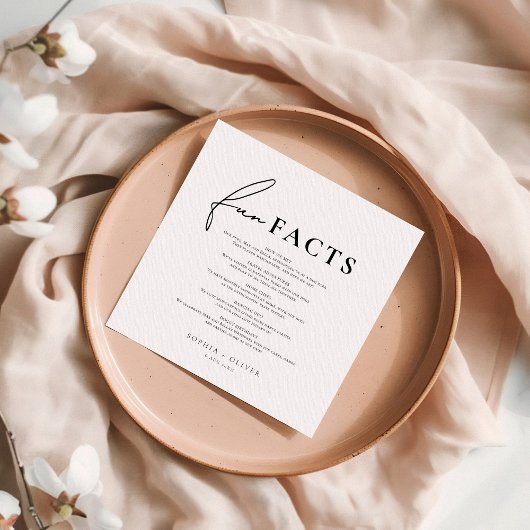 Serviette En Papier Moderne Script Fun Fun Faits Mariage