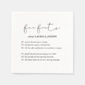 Serviette En Papier Moderne Script Fun Fun Faits Mariage (Devant)