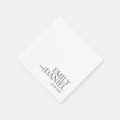 Serviette En Papier Moderne, simple, blanc et noir (Coin)