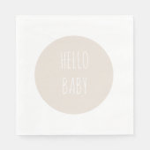 Serviette En Papier Moderne simple "Bonjour bébé" Cercle neutre (Devant)