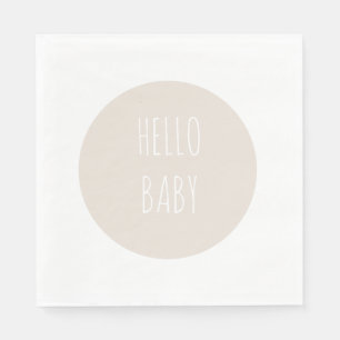 Serviette En Papier Moderne simple "Bonjour bébé" Cercle neutre