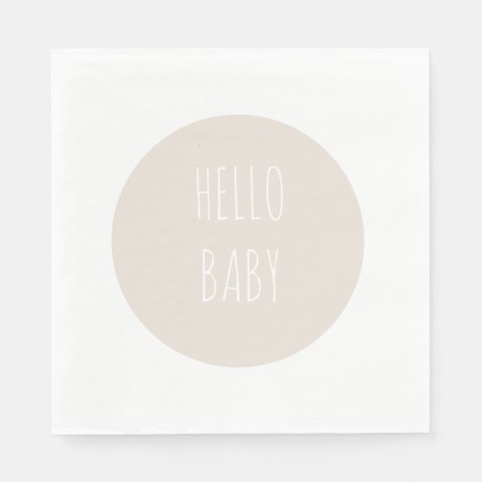 Serviette En Papier Moderne simple "Bonjour bébé" Cercle neutre (Devant)