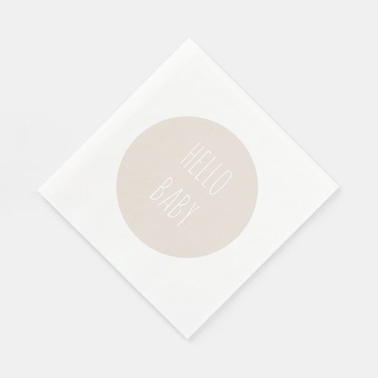 Serviette En Papier Moderne simple "Bonjour bébé" Cercle neutre (Coin)