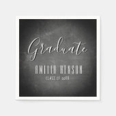 Serviette En Papier Moderne Simple Chalkboard Graduate Party (Devant)