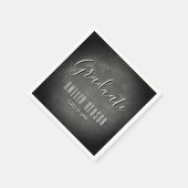 Serviette En Papier Moderne Simple Chalkboard Graduate Party (Coin)