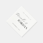 Serviette En Papier Moderne Simple Chic Mariage noir et blanc (Coin)