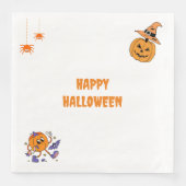 Serviette En Papier Moderne simple Citrouille d'Halloween (Devant)