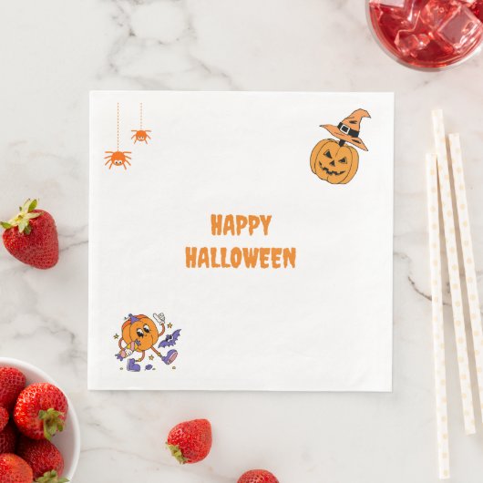 Serviette En Papier Moderne simple Citrouille d'Halloween (En situation)