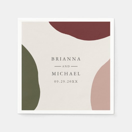 Serviette En Papier Moderne simple couleur automne Mariage (Devant)