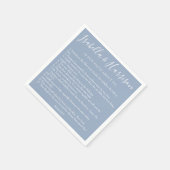 Serviette En Papier Moderne simple Dusty Blue Fun Fun Fun Fun Mariage  (Coin)
