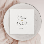 Serviette En Papier Moderne simple élégant script couples noms mariage