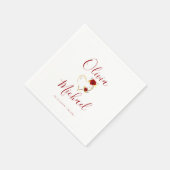 Serviette En Papier Moderne simple élégant script couples noms mariage (Coin)