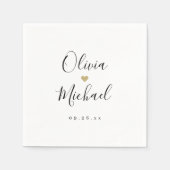 Serviette En Papier Moderne simple élégant script couples noms mariage (Devant)
