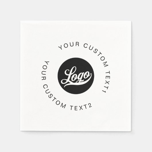 Serviette En Papier Moderne Simple Entreprise logo & texte rond Entrep (Devant)