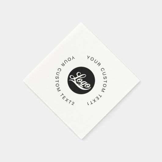 Serviette En Papier Moderne Simple Entreprise logo & texte rond Entrep (Coin)