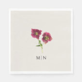 Serviette En Papier Moderne Simple Floral Mariage Magenta Violet Flowe (Devant)