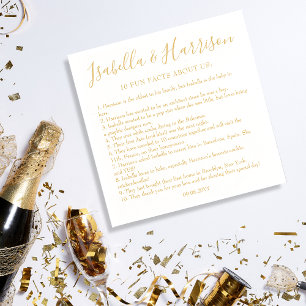 Serviette En Papier Moderne Simple Gold Fun Faits Mariage Napkins