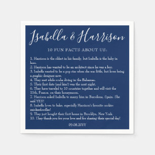 Serviette En Papier Moderne Simple Marine Blue Fun Fun Faits Mariage N