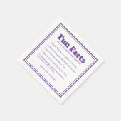 Serviette En Papier Moderne Simple Minimal Purple Fun Facts Mariage (Coin)
