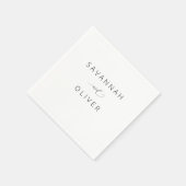 Serviette En Papier Moderne Simple Noir & Blanc (Coin)